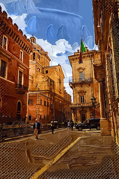 Een Pittoreske Straat Rome Italië — Stockfoto