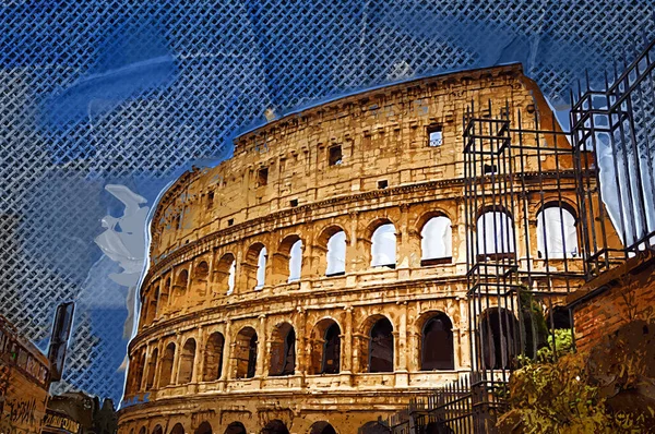 Grande Colosseo Antico Arte Fotografia Coliseum — Foto Stock