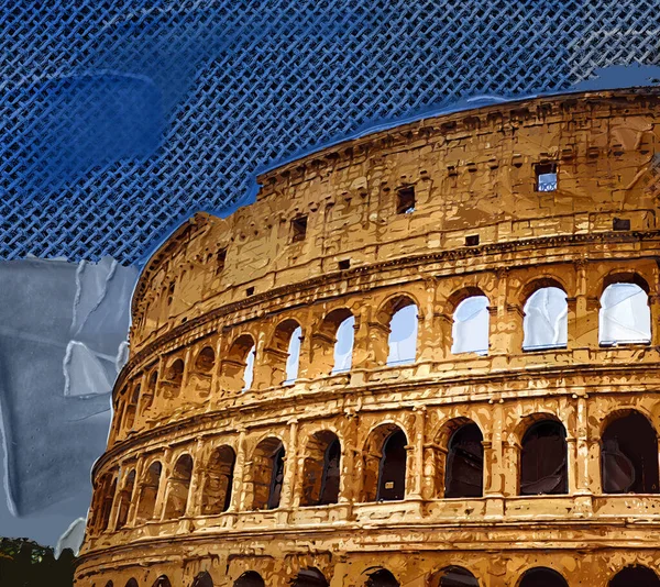 Grande Colosseo Antico Arte Fotografia Coliseum — Foto Stock