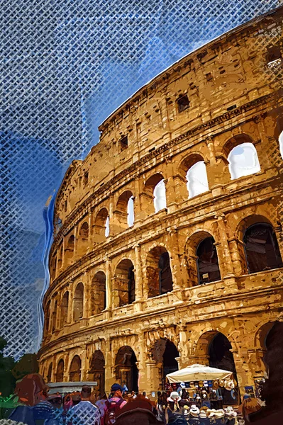 Wielki Zabytkowy Koloseum Fotografia Artystyczna Koloseum — Zdjęcie stockowe