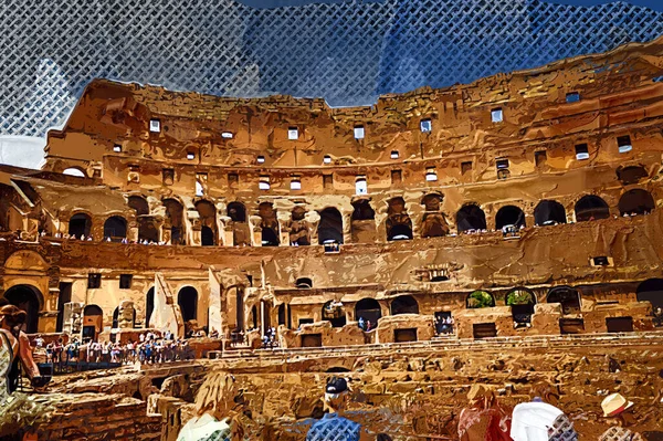 Μεγάλη Αντίκα Κολοσσαίο Τέχνης Φωτογραφία Κολοσσαίο — Φωτογραφία Αρχείου