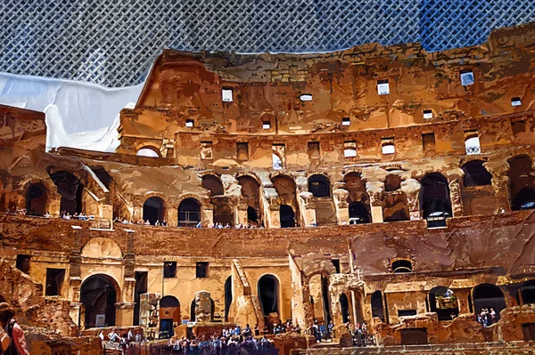 Gran Antiguo Coliseo Arte Fotografía Coliseo —  Fotos de Stock