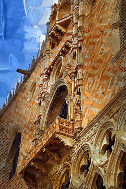 San Marco ve Palace Ducate Venedik, İtalya 'da gün batımında