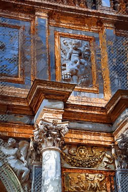 Venedik, İtalya 'daki Saint Mark Bazilikası' nın (Basilica di San Marco) alt manzarası