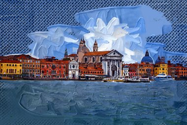 Venedik manzaralı deniz binaları İtalya