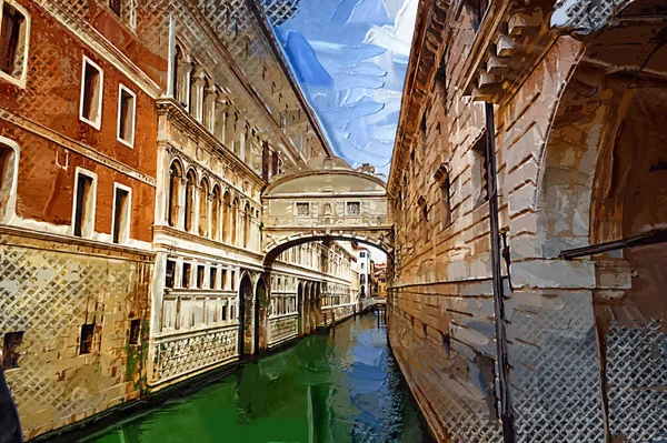 Kanalstraße Mit Gondel Venedig Italien Retro Vintage Antique — Stockfoto