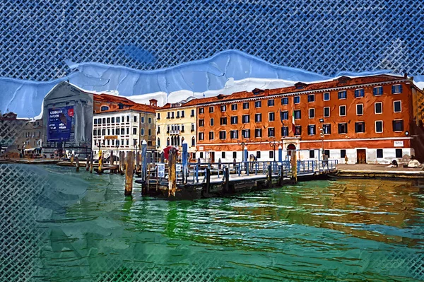 베네치아 운하와 마리아 성당의 이탈리아 — 스톡 사진