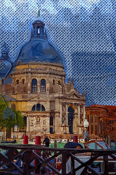 Venetië Uitzicht Grote Gracht Basiliek Van Santa Maria Della Italië — Stockfoto