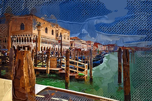 베네치아 운하와 마리아 성당의 이탈리아 — 스톡 사진