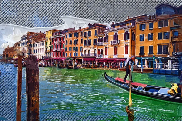 威尼斯意大利的穆塔诺岛 有船的运河观景 — 图库照片
