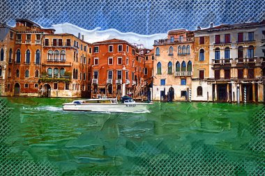 Venice view cityline sea buildings Italy clipart