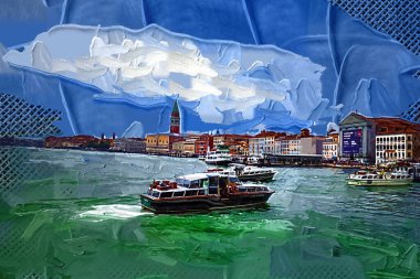 Venedik manzaralı deniz binaları İtalya