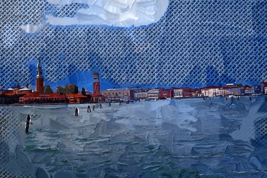 Venedik manzaralı deniz binaları İtalya