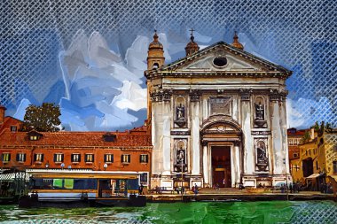 Venedik manzaralı deniz binaları İtalya