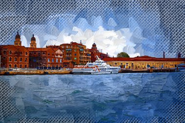 Venedik manzaralı deniz binaları İtalya