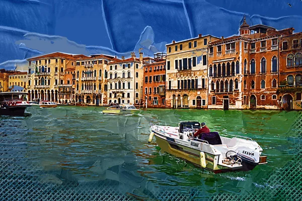 Вид Венецию Городские Морские Здания Италия — стоковое фото