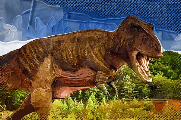 Parque Dinossauros Dinossauro Fundo Natureza Dinossauros Brinquedo Parque Diversões — Fotografia de Stock