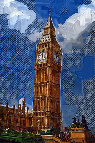 Big Ben Case Del Parlamento Londra Regno Unito — Foto Stock