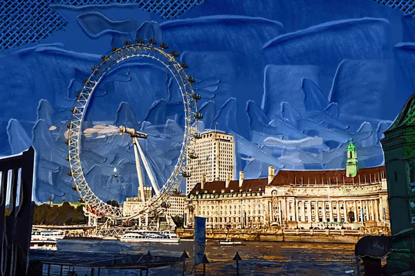 London Eye Millenium Wheel Storbritannien Europa — Stockfoto