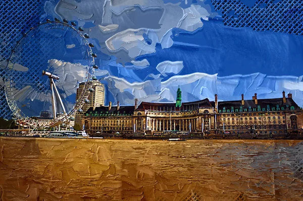 London Eye Koło Milenijne Wielka Brytania Europa — Zdjęcie stockowe