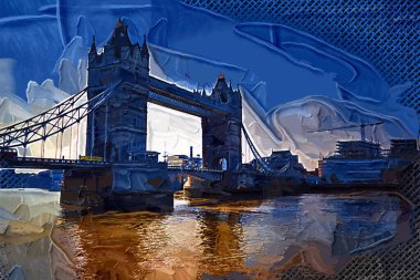 Thames Nehri Köprüsü ve Londra Kulesi ile Londra şehir manzarası manzarası