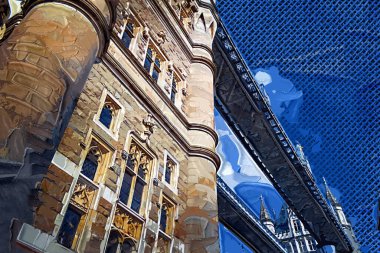 Thames Nehri Köprüsü ve Londra Kulesi ile Londra şehir manzarası manzarası