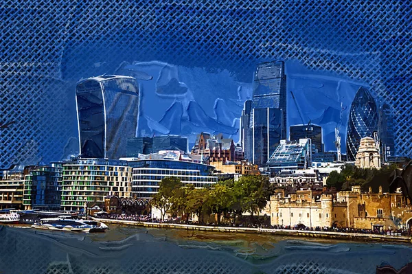 London Skyline Från Tower Bridge London — Stockfoto