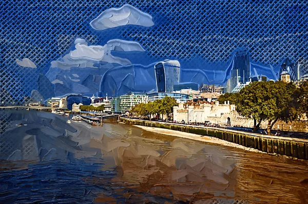 Skyline Londen Vanaf Tower Bridge Londen — Stockfoto