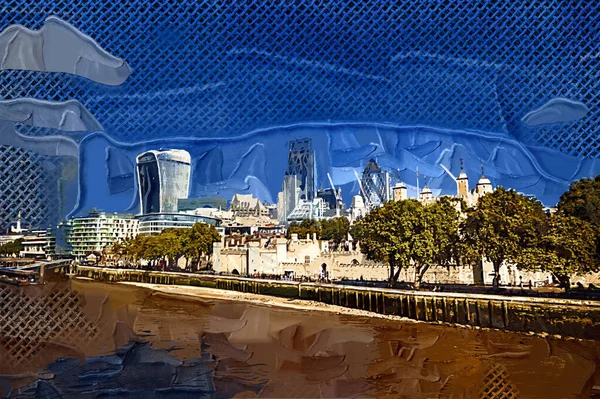 London Skyline Från Tower Bridge London — Stockfoto