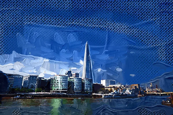 Een Van Hoogste Gebouwen Londen Shard Toren Boven Rivier Theems — Stockfoto