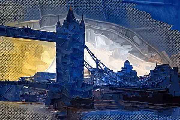 London Stadsbild Panorama Med River Thames Tower Bridge Och Tower — Stockfoto