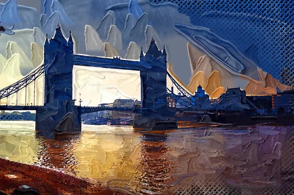 Thames Nehri Köprüsü Londra Kulesi Ile Londra Şehir Manzarası Manzarası — Stok fotoğraf