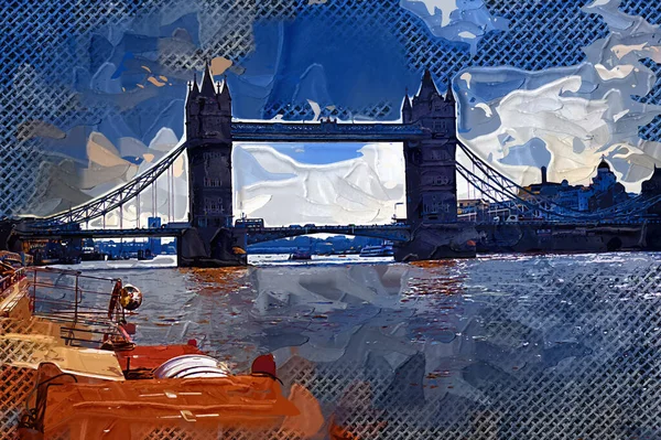 London Stadsbild Panorama Med River Thames Tower Bridge Och Tower — Stockfoto