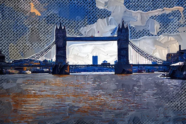 Лондонская Панорама Тауэрским Мостом Лондонским Тауэром — стоковое фото