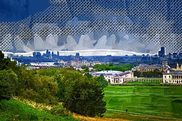 Queen House Greenwich Museums Greenwich Observatory River Thames Skyline Docklands — Stock fotografie