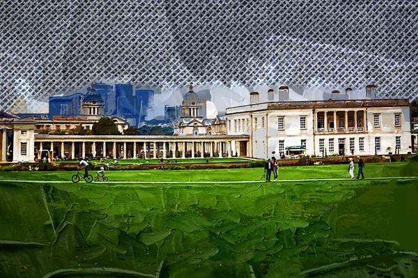 Queen House Und Greenwich Museen Vom Greenwich Observatory Mit Der — Stockfoto