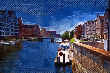 Gdansk eski şehir pazarı fotoğrafçılık antika