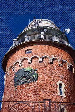 El çizimi suluboya deniz feneri illüstrasyon sanat klasiği çizimi