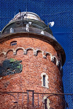 El çizimi suluboya deniz feneri illüstrasyon sanat klasiği çizimi