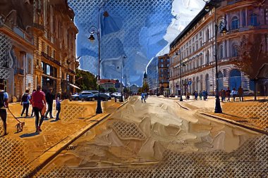 Varşova 'daki eski şehir manzarası, eski kasaba, Polonya