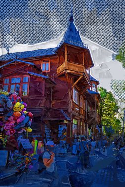 Krupowki Caddesi, Zakopane 'de. Polonya, tatry, tatra