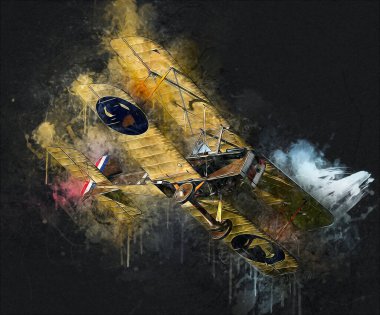 Beyaz arka planda izole edilmiş eski bir savaş uçağı.