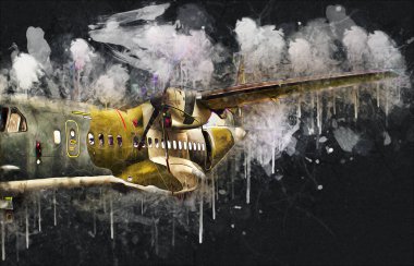 Amerikan savaş uçağı resim sanatı klasiği çiziyor.