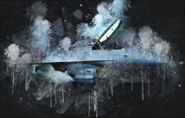 Amerikan savaş uçağı resim sanatı klasiği çiziyor.