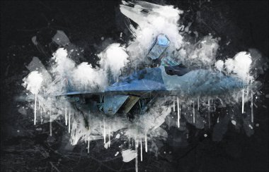 Amerikan savaş uçağı resim sanatı klasiği çiziyor.