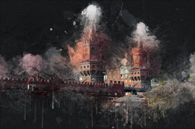 Berlin sanat eskizi çizimi eğlenceli tasarım antika retro