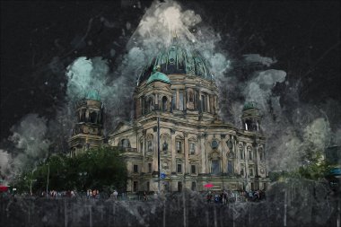 Berlin sanat eskizi çizimi eğlenceli tasarım antika retro
