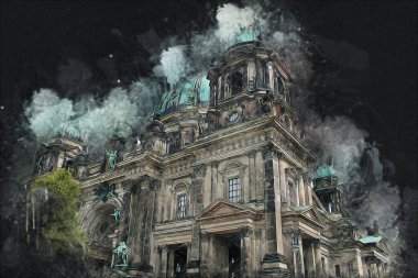 Berlin sanat eskizi çizimi eğlenceli tasarım antika retro