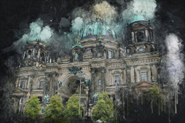 Berlin sanat eskizi çizimi eğlenceli tasarım antika retro