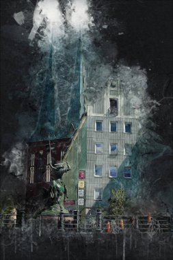 Berlin sanat eskizi çizimi eğlenceli tasarım antika retro